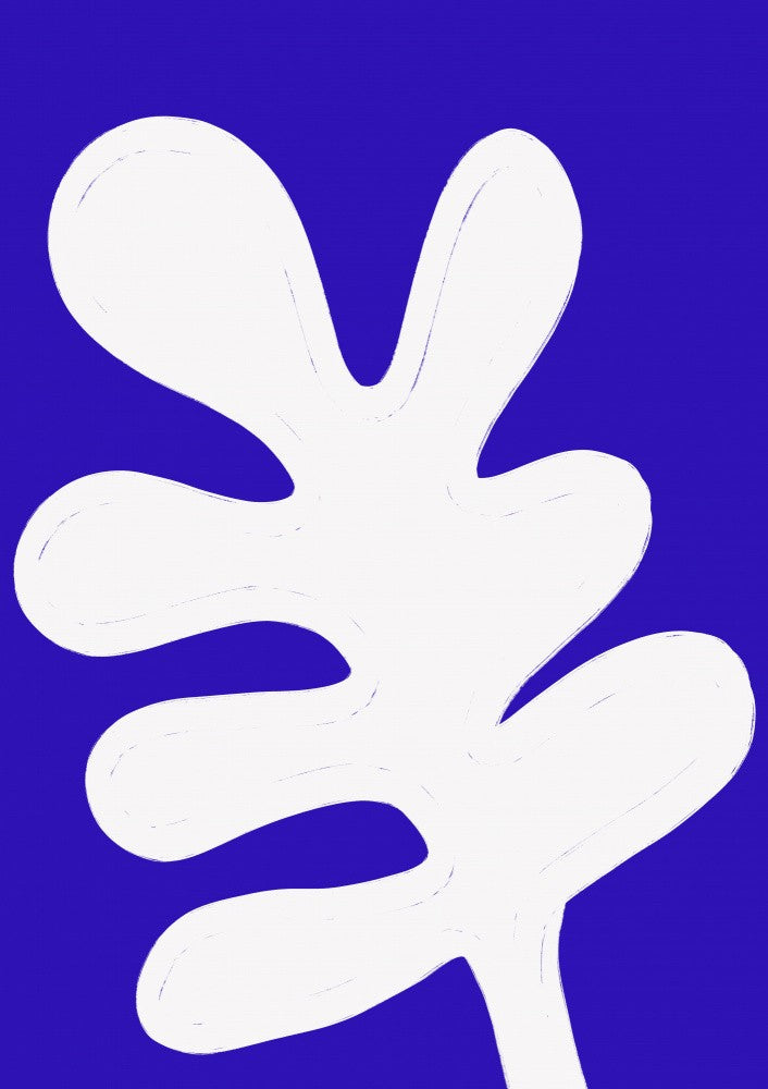 Leaf on Blue Canvas
