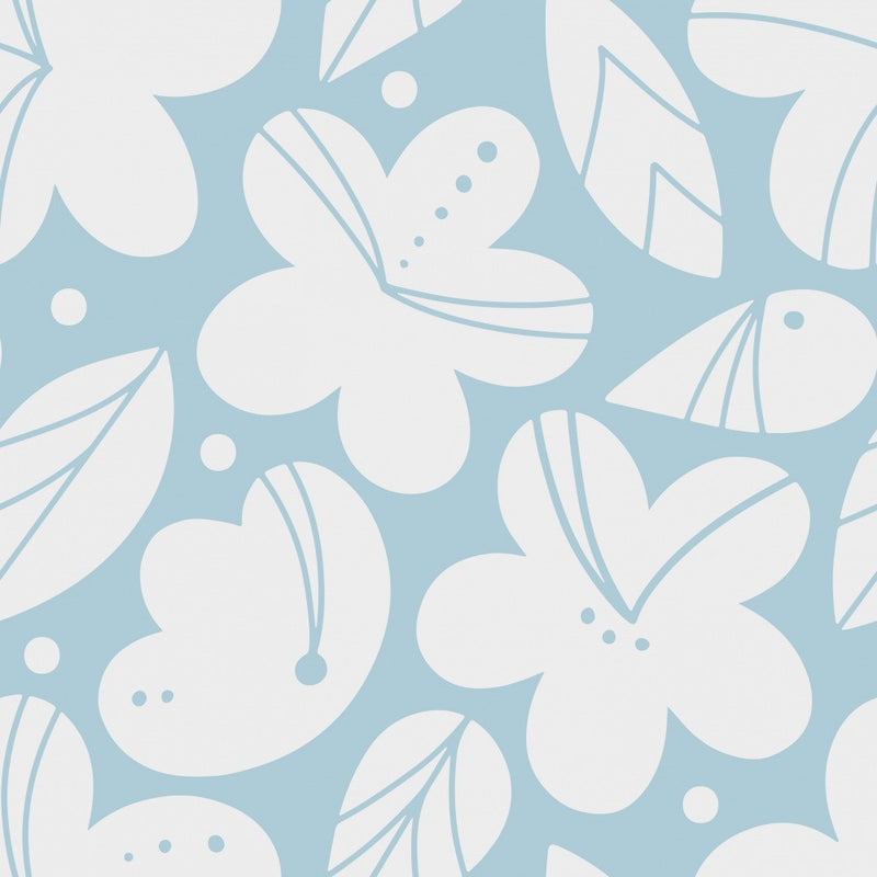 Fancy Floral Opak Light Blue