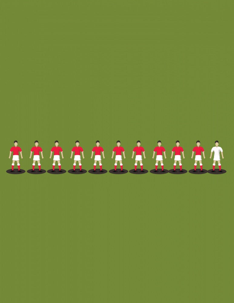 Soccer Players in a Red Jersey