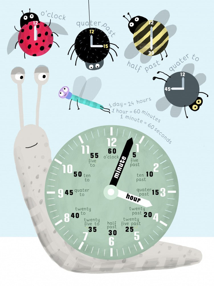 Learn the Time with Cute Bugs