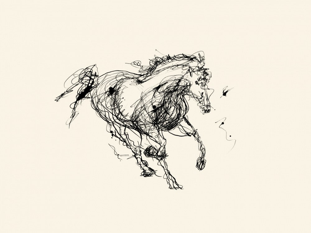 Cheval en mouvement - Esquisse 18x24