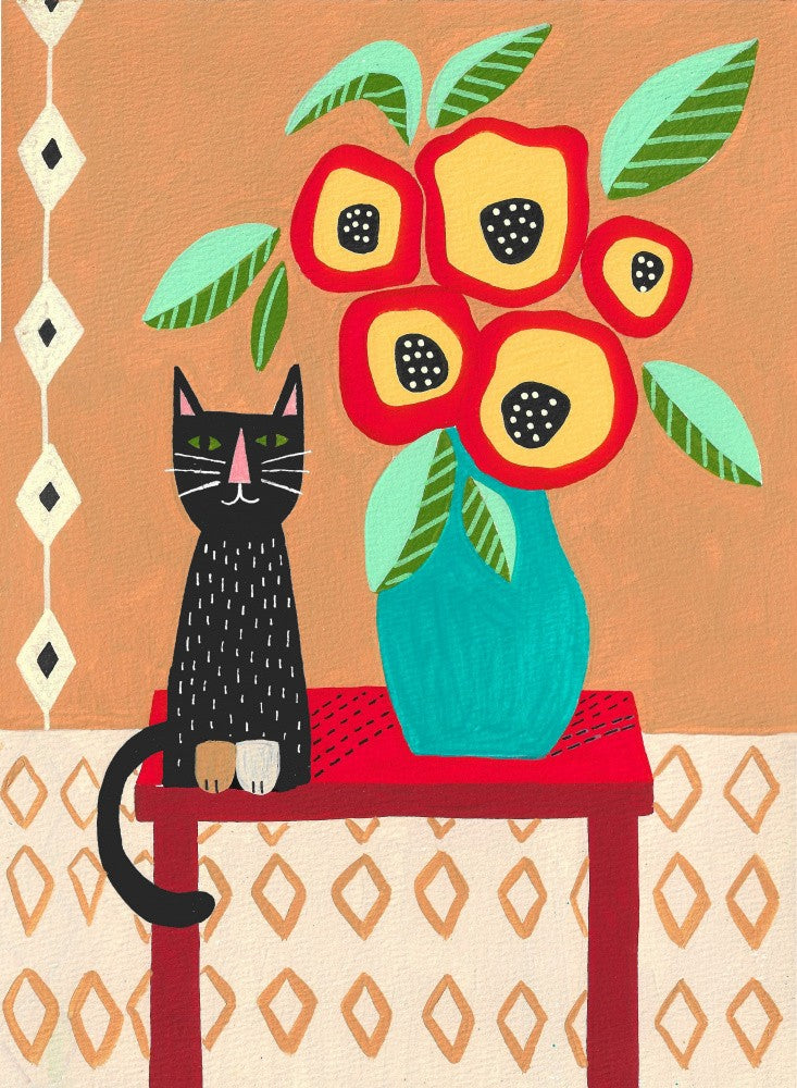 Charlie Cat With Flowers