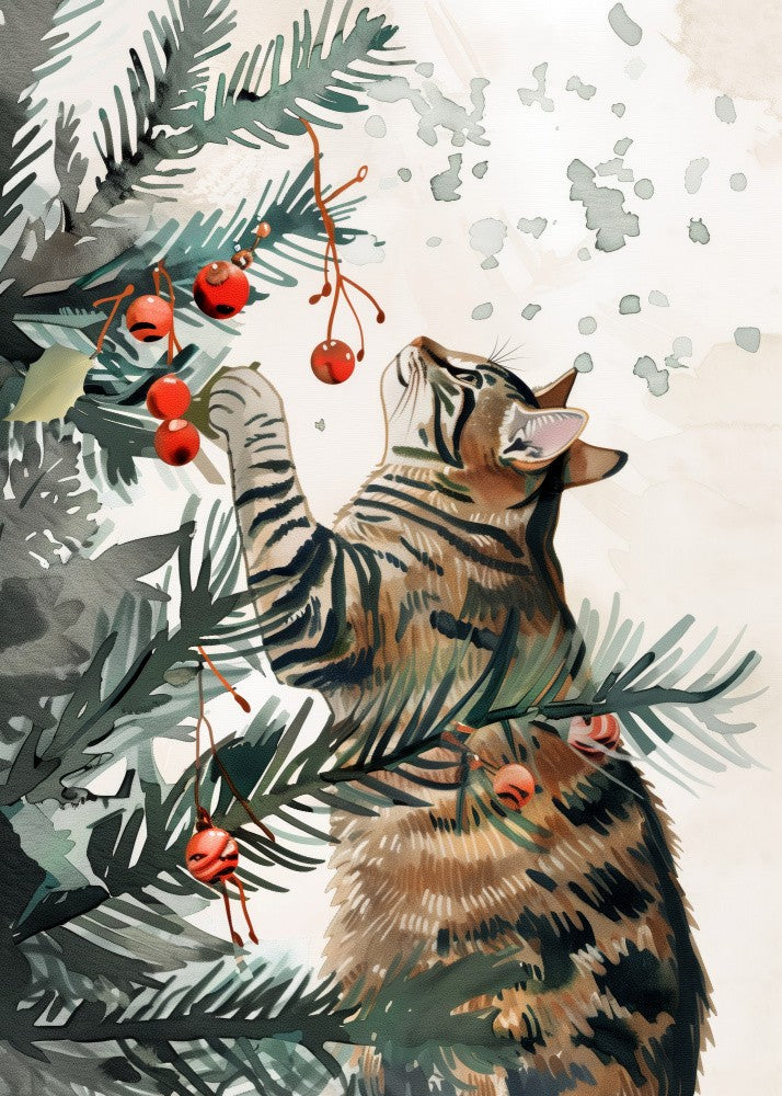 Kitty and Christmas tree