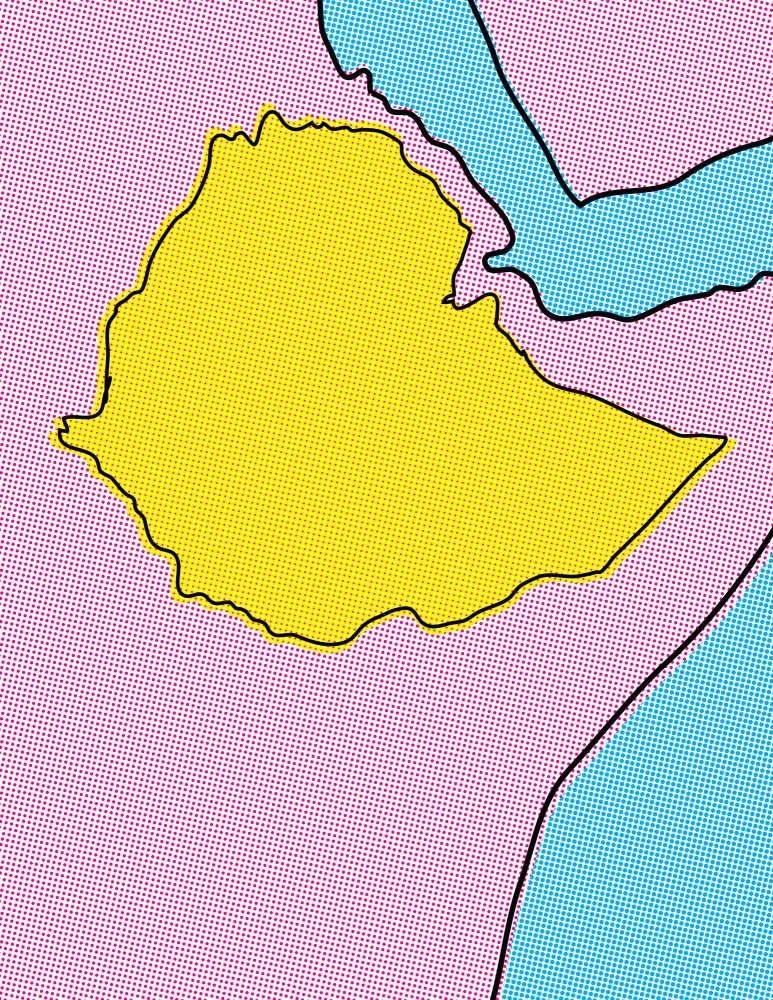 Ethiopia Pop Art Map