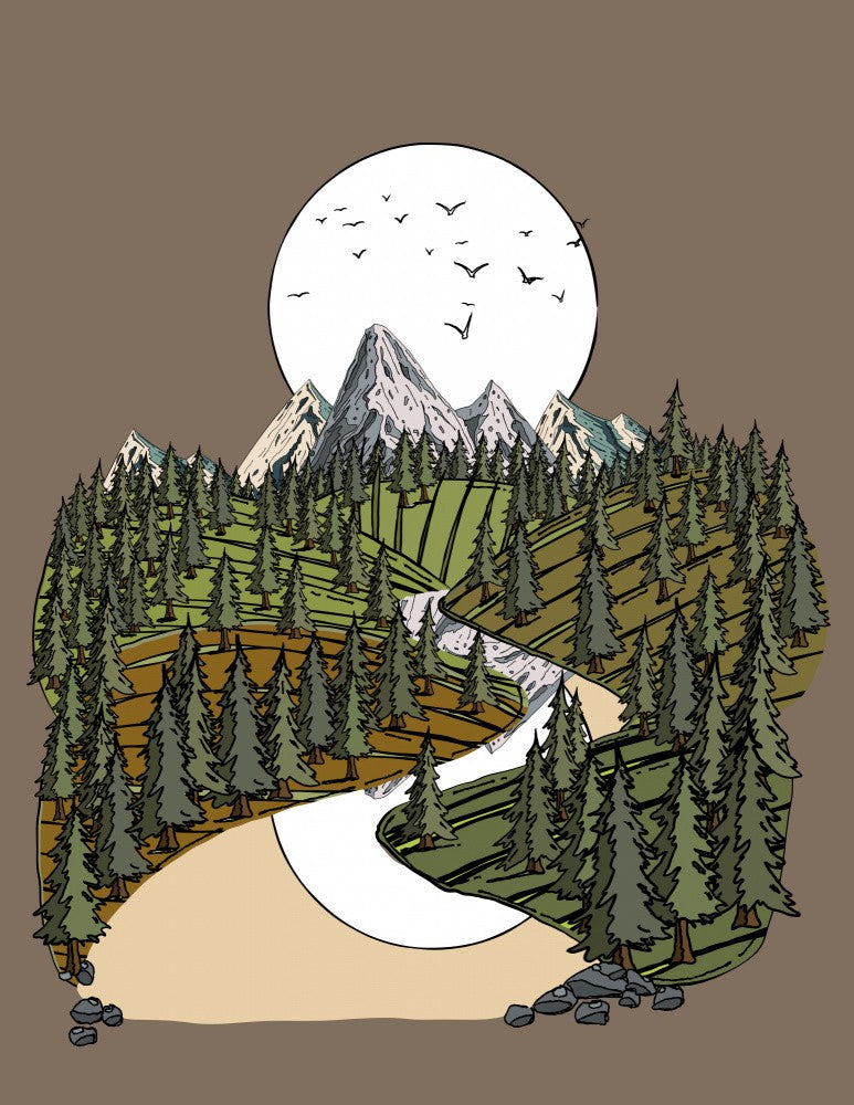 Mountain under the Moon