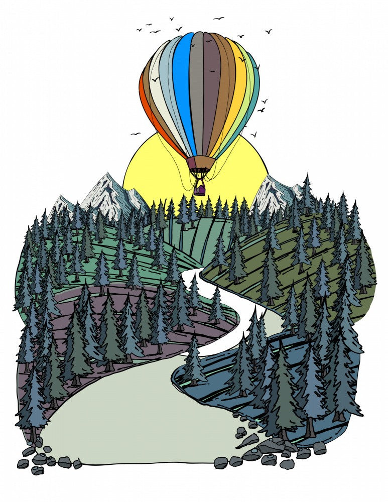 Flottant au-dessus de la montagne