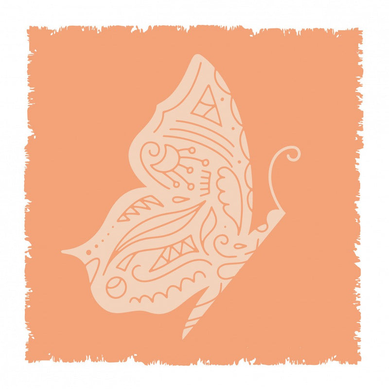 Silhouette Butterfly Peach