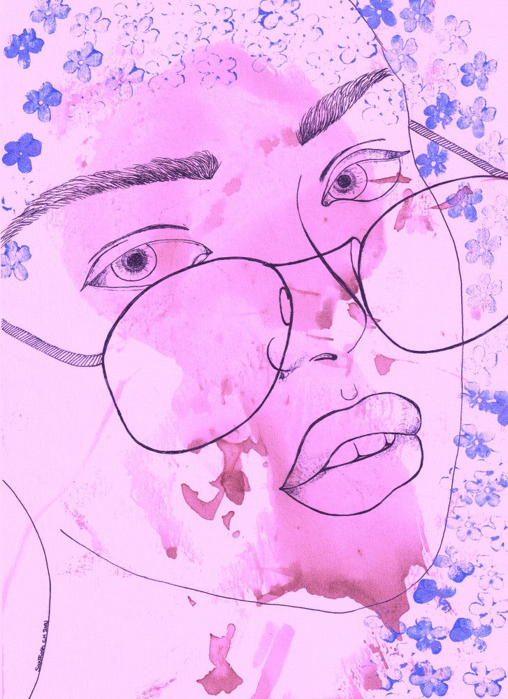 A Woman's Face with Sunglasses
