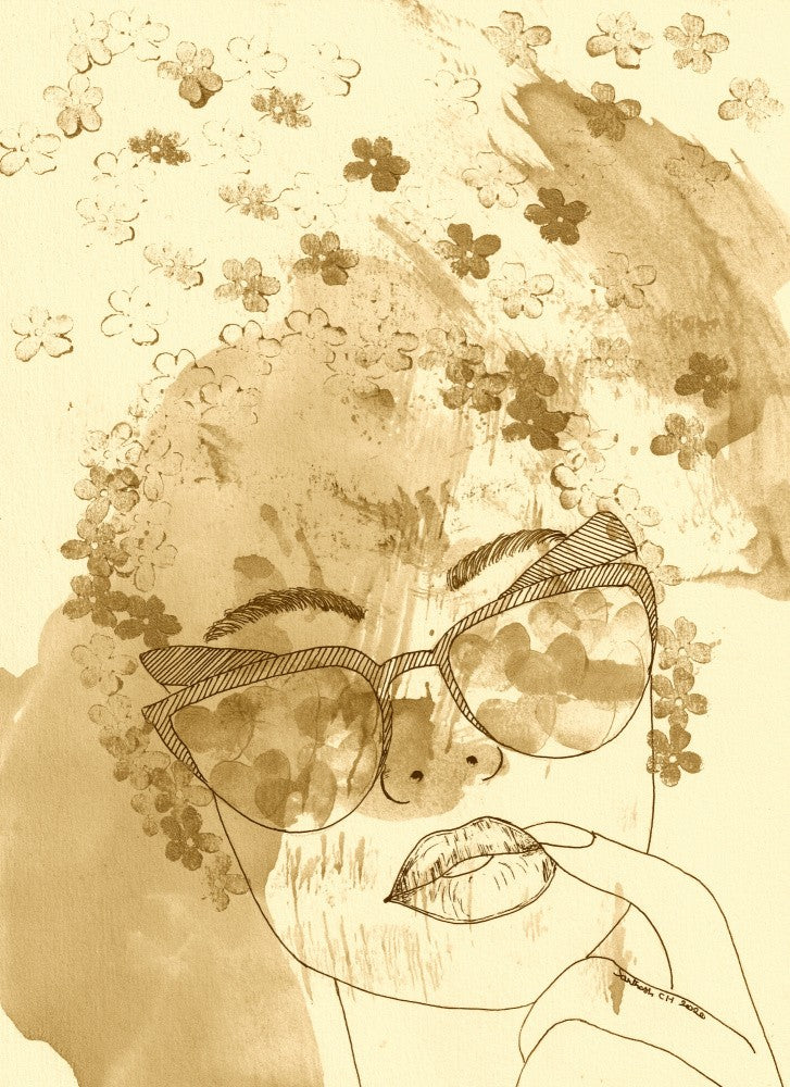 A Woman's Face with Sunglasses