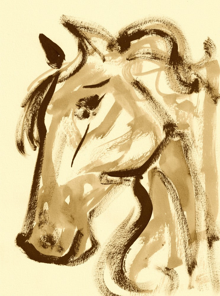 Horse Portrait in Sepia Tones