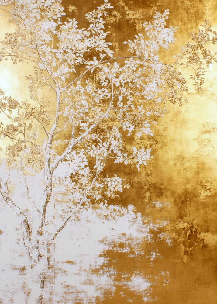 White and gold nature landscape