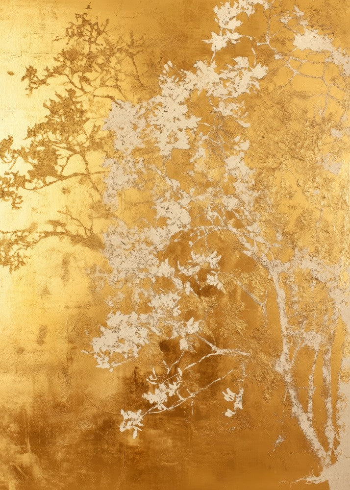 White and gold nature landscape