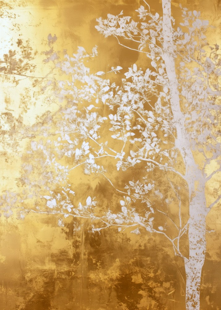 White and gold nature landscape