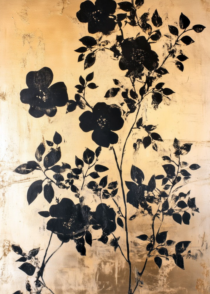Black and gold flower