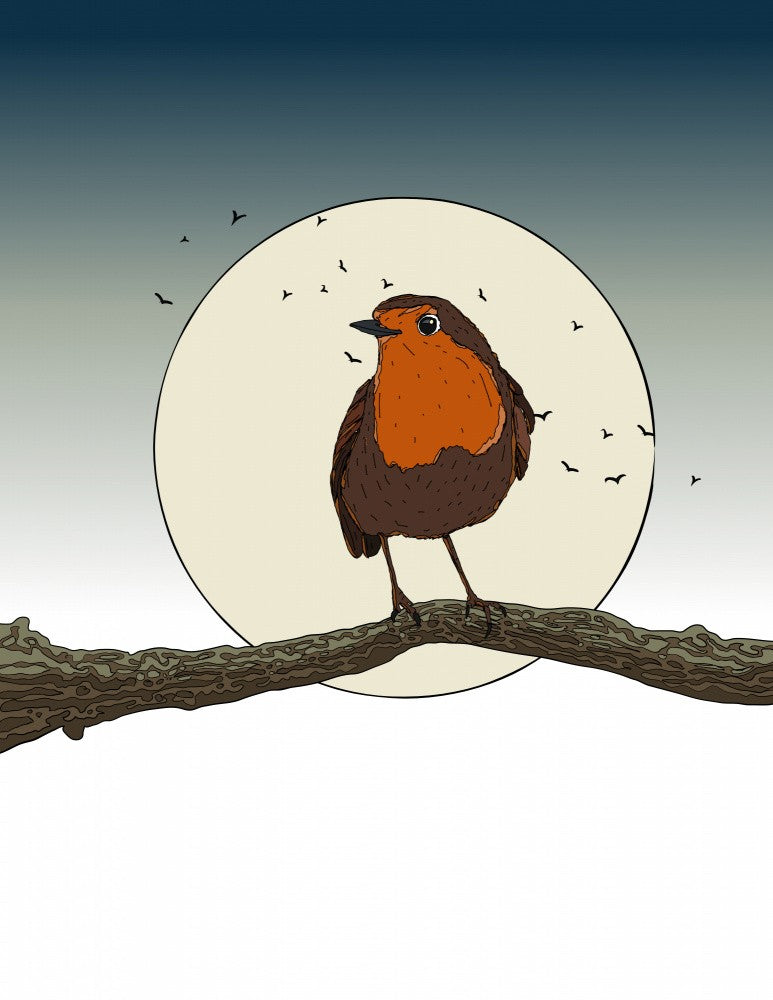 Robin Perched on a Branch