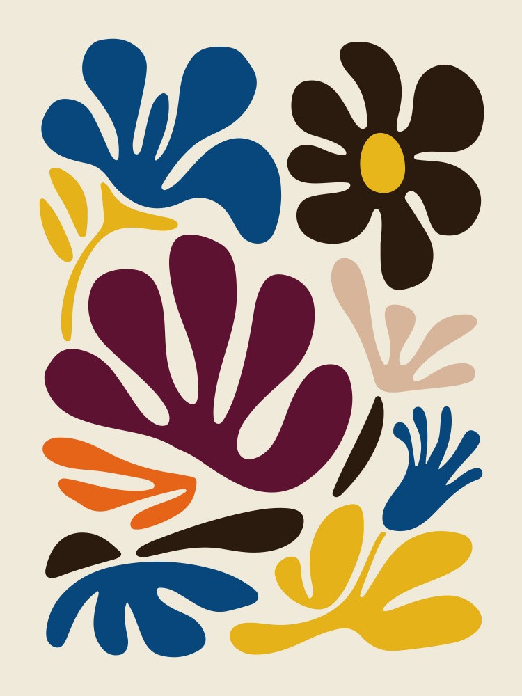 Floral Shapes with Vibrant Colors