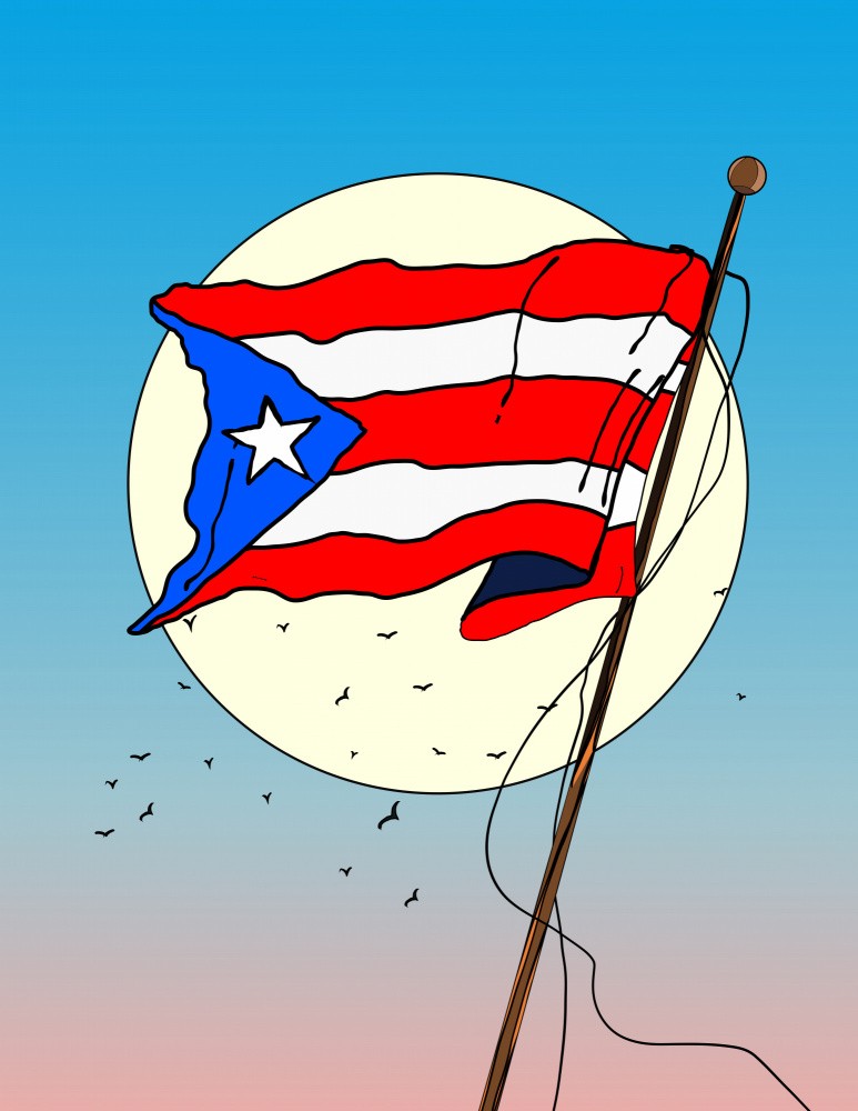 Rican Flag Waving