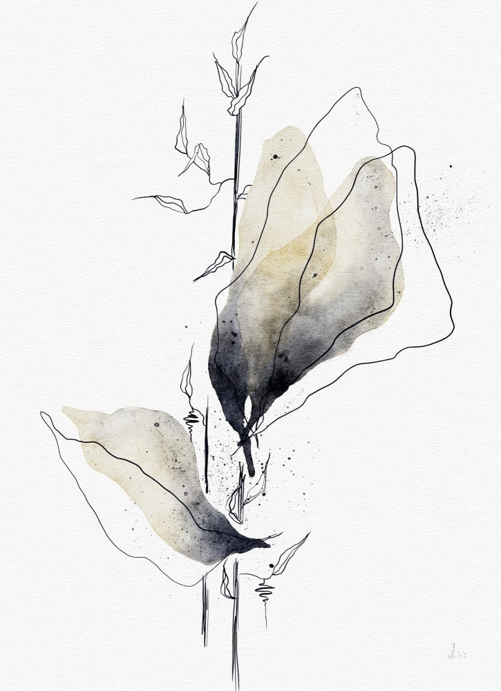 Floral Design with Delicate Linework