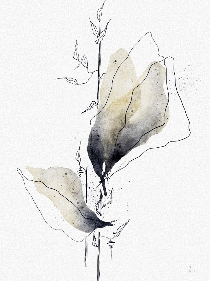 Floral Design with Delicate Linework