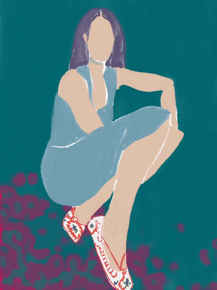Frau in ruhender Pose