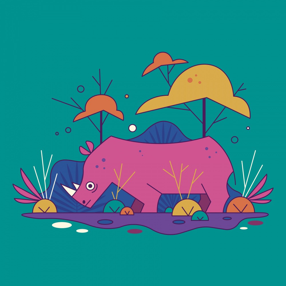 Buntes Nashorn-Habitat