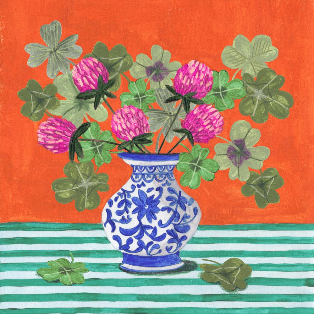 Clovers and Pink Blossoms