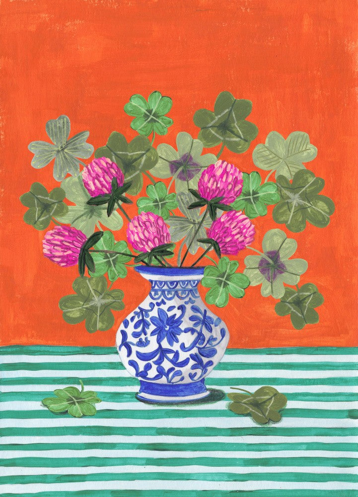 Clovers and Pink Blossoms