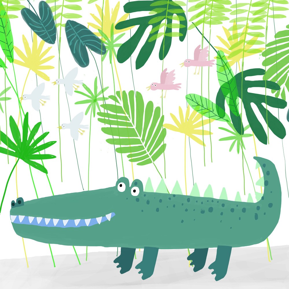 Smiling Crocodile in the Jungle