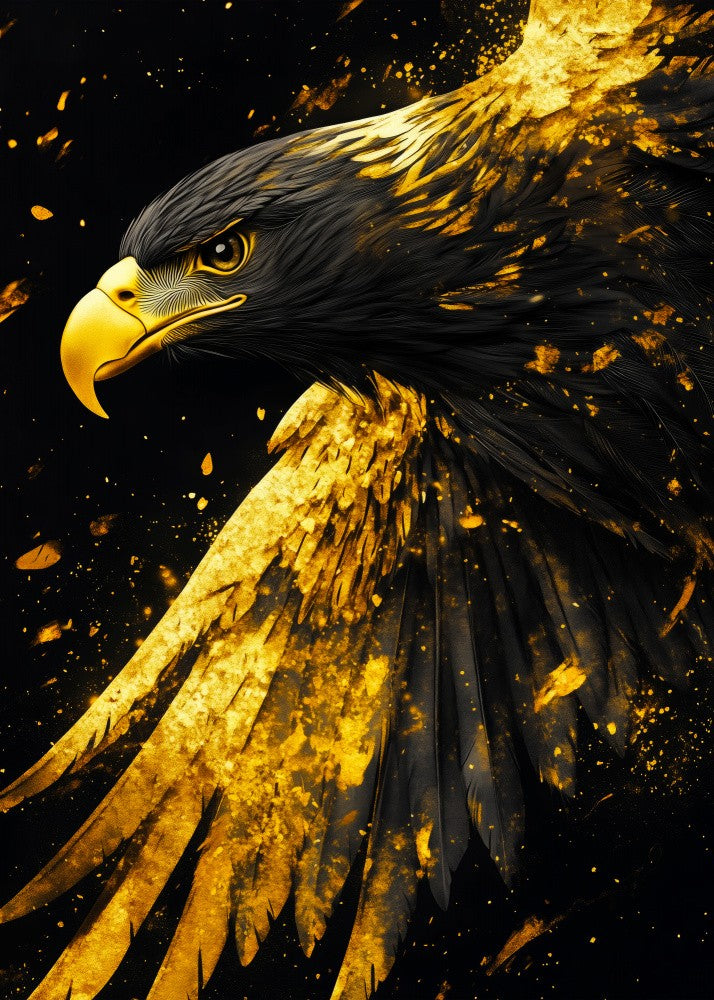 Gold and Black Eagle Bird