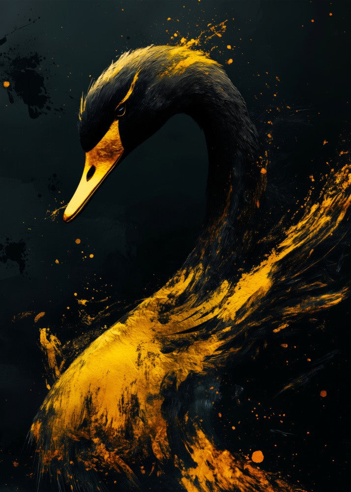 Gold und Schwarzer Schwan