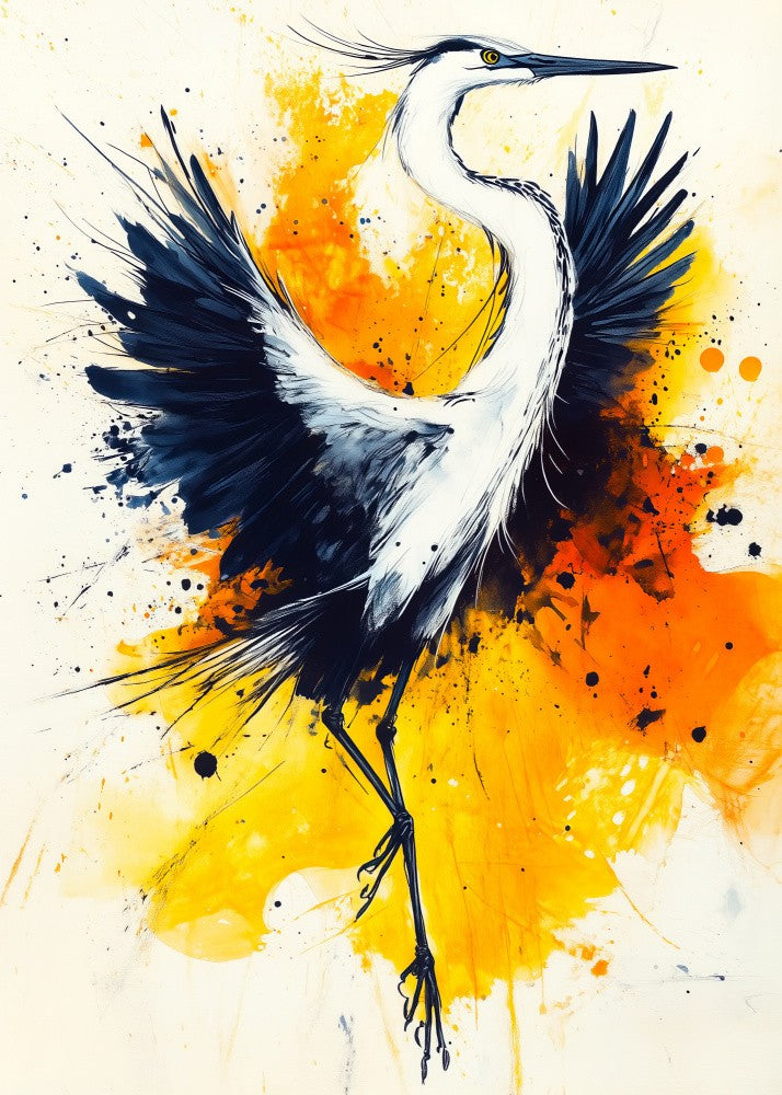 Heron Bird Animal Art