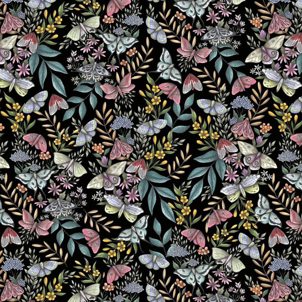 Colorful Moths and Leaves