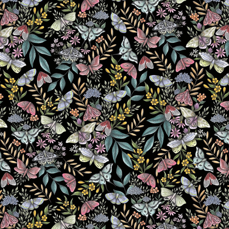Colorful Moths and Leaves