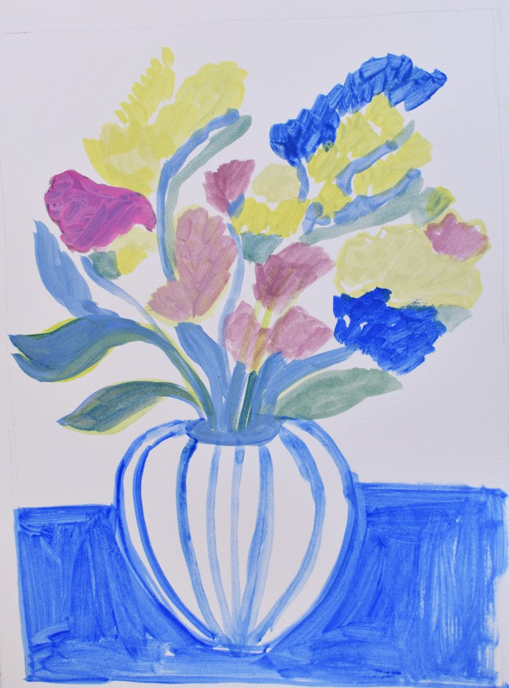 Topfblumen mit Streifen