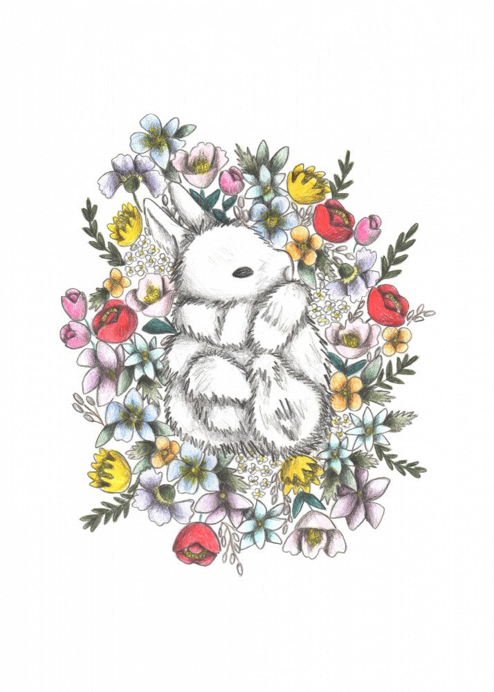 Bunny in the midst of Flowers