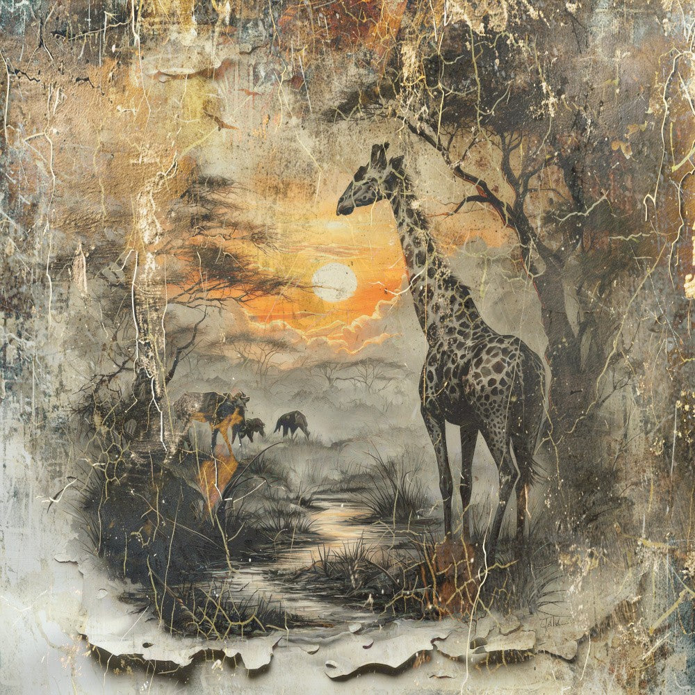 Giraffe Animal Art Illustration 09