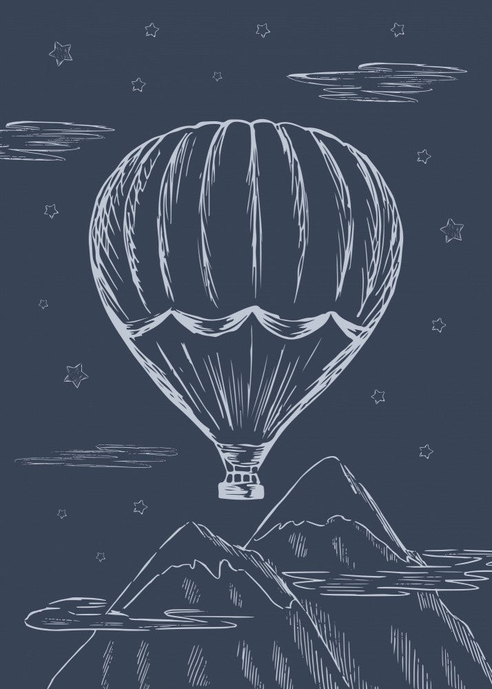 Air Balloon Vintage Blue