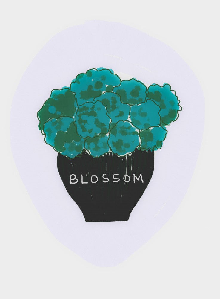 Teal Bloom Vase