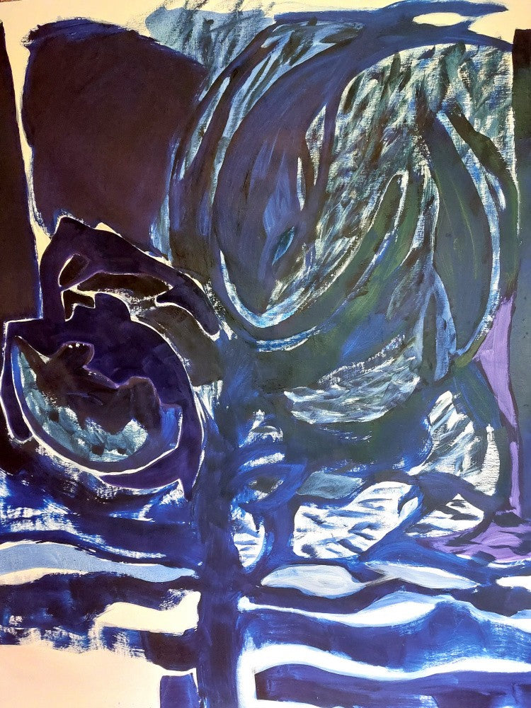 Swirling Blue and Purple Brushstrokes
