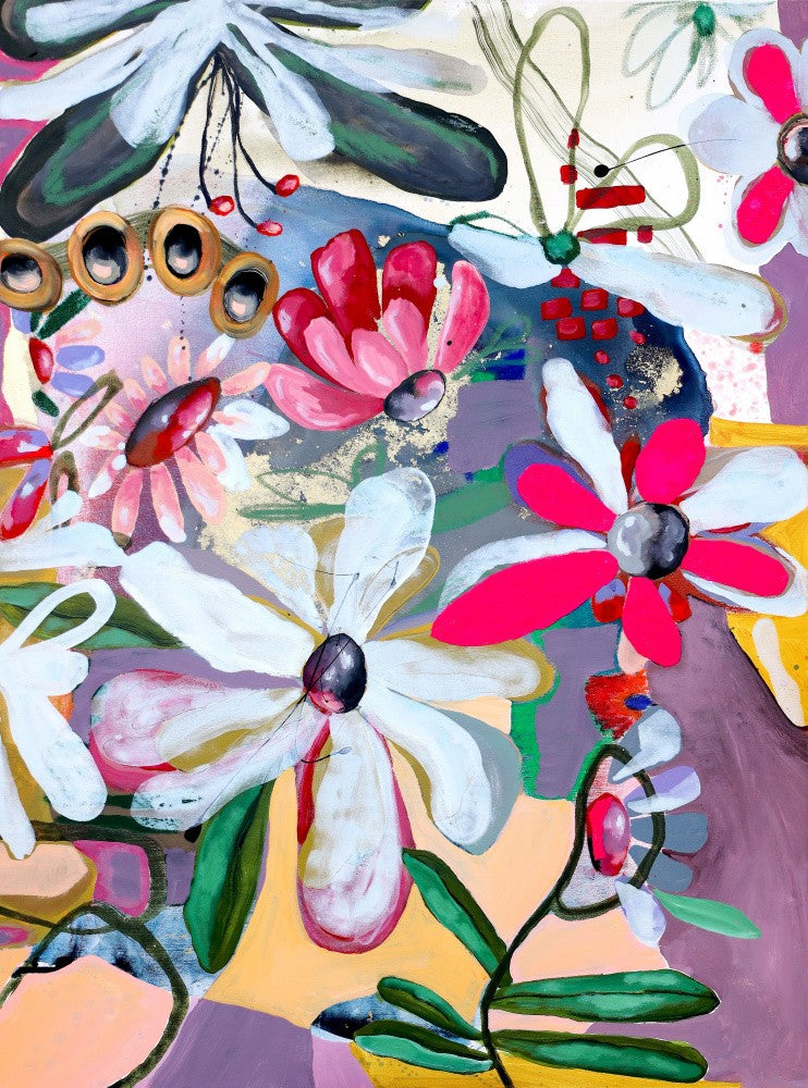 Vibrant Flowers with Bold Pink and White Petals