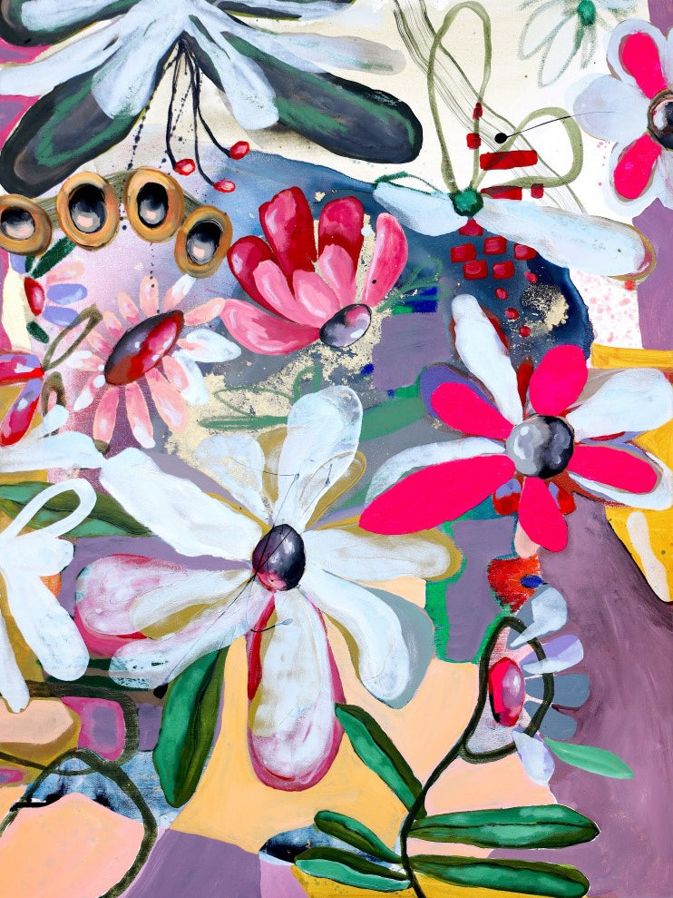 Vibrant Flowers with Bold Pink and White Petals