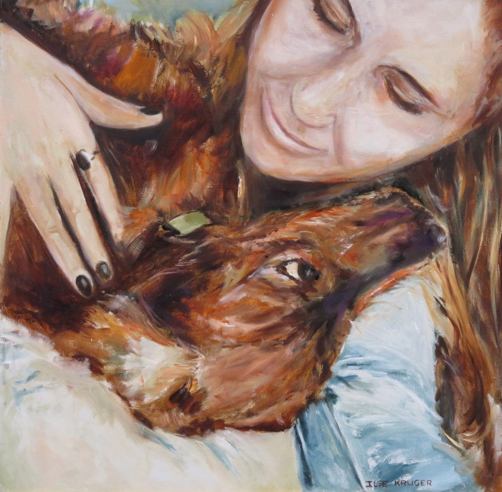 Heartfelt Moment Between a Woman and Her Dog