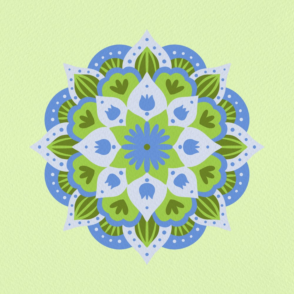 Mandala - pastel blue and green