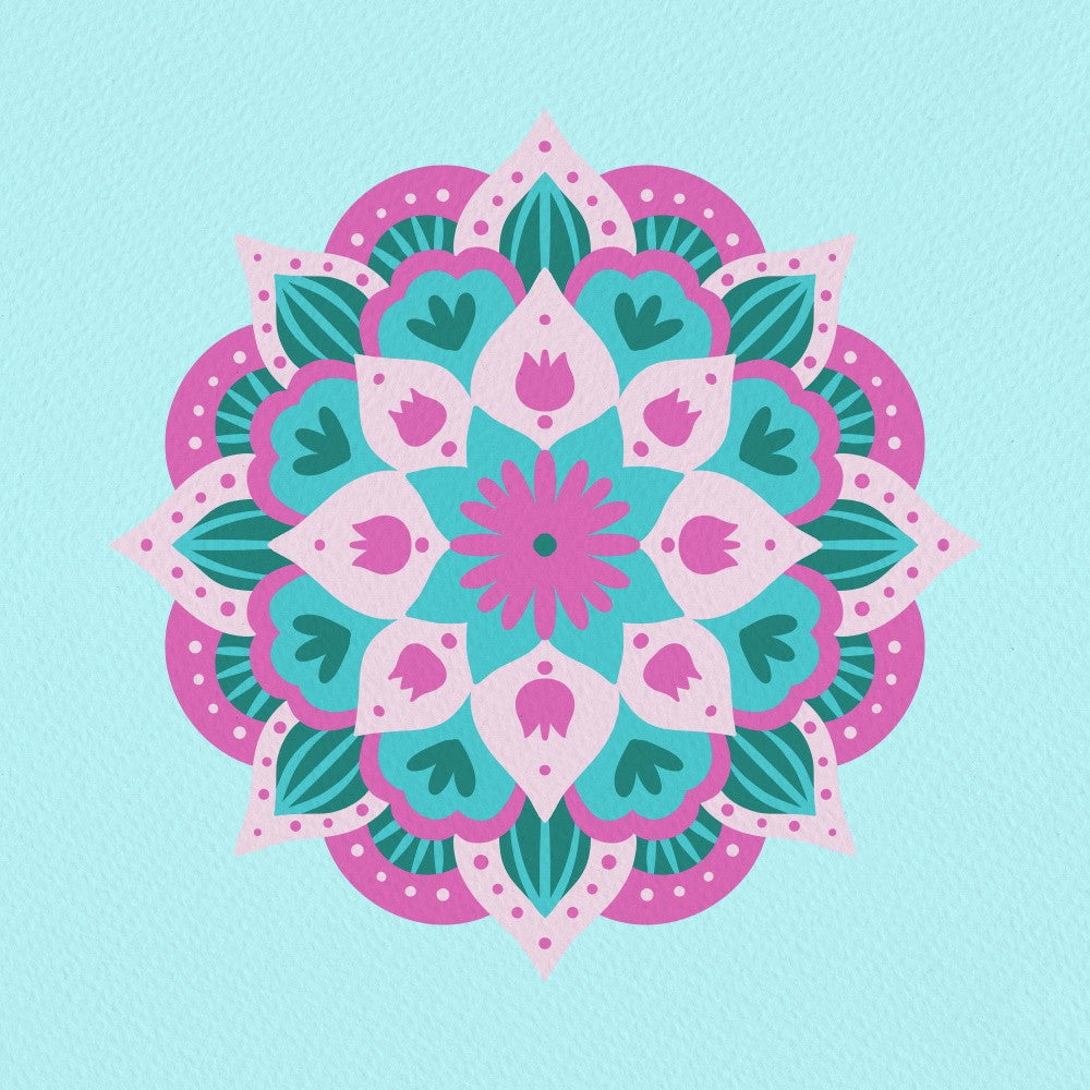 Mandala - pink and turquoise