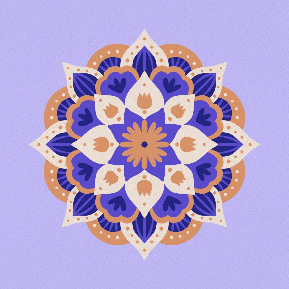 Mandala - purple and beige