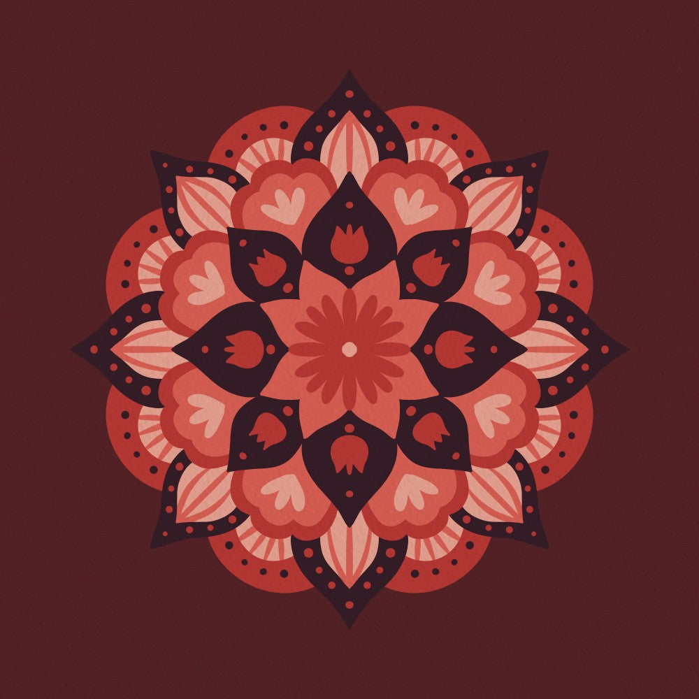 Mandala - bold red and brown