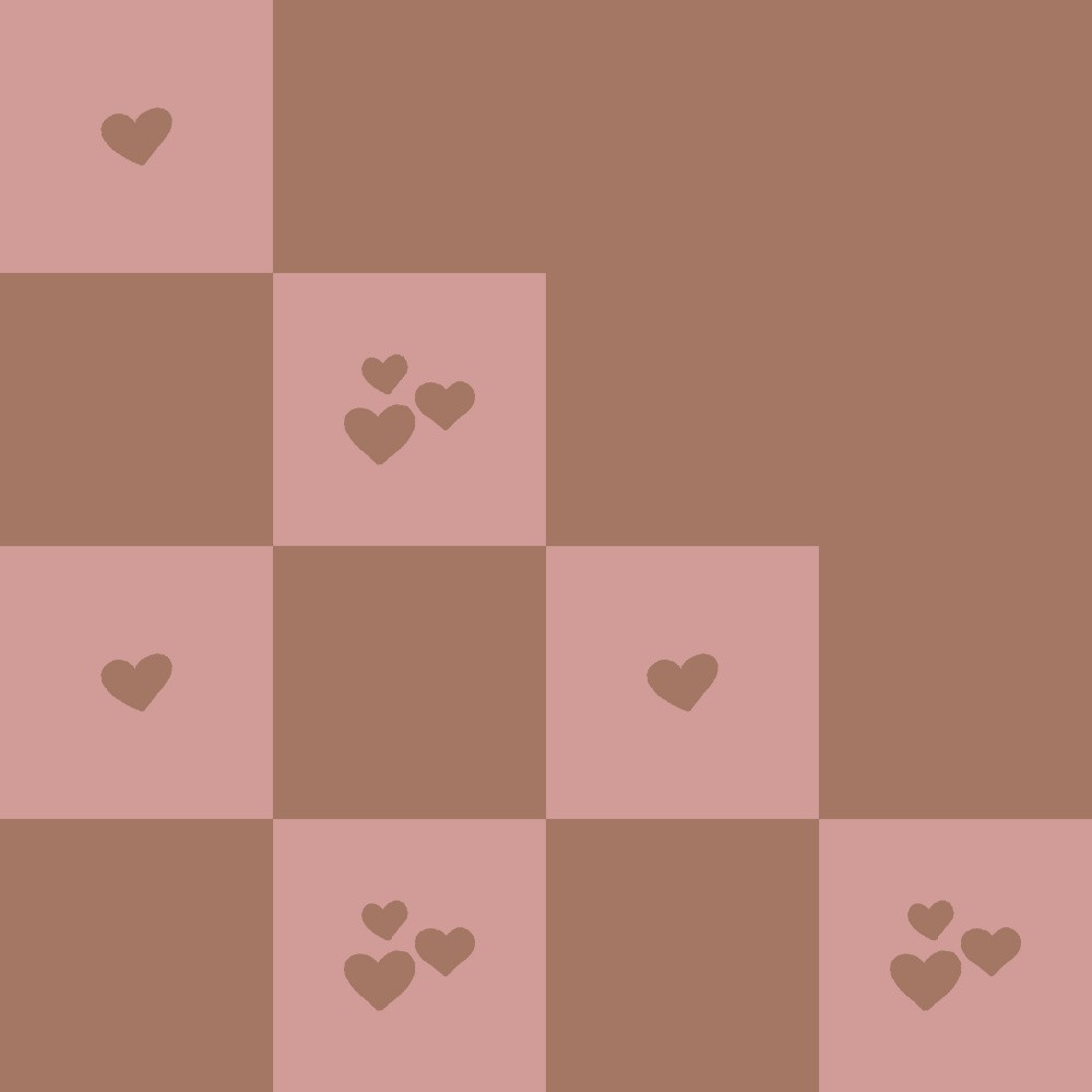 Half Checkered Pattern With Hearts