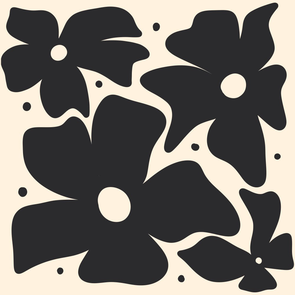 Abstract Monochrome Flowers