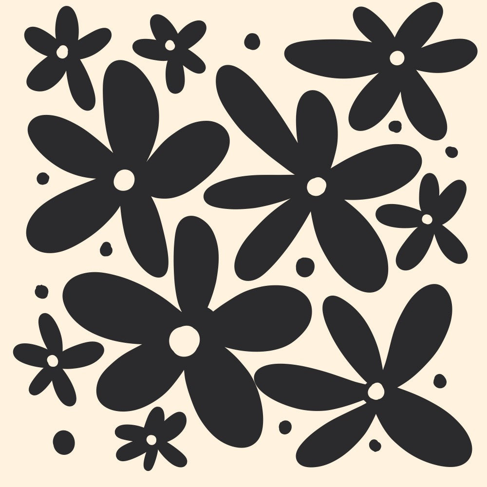 Abstract Monochrome Flowers