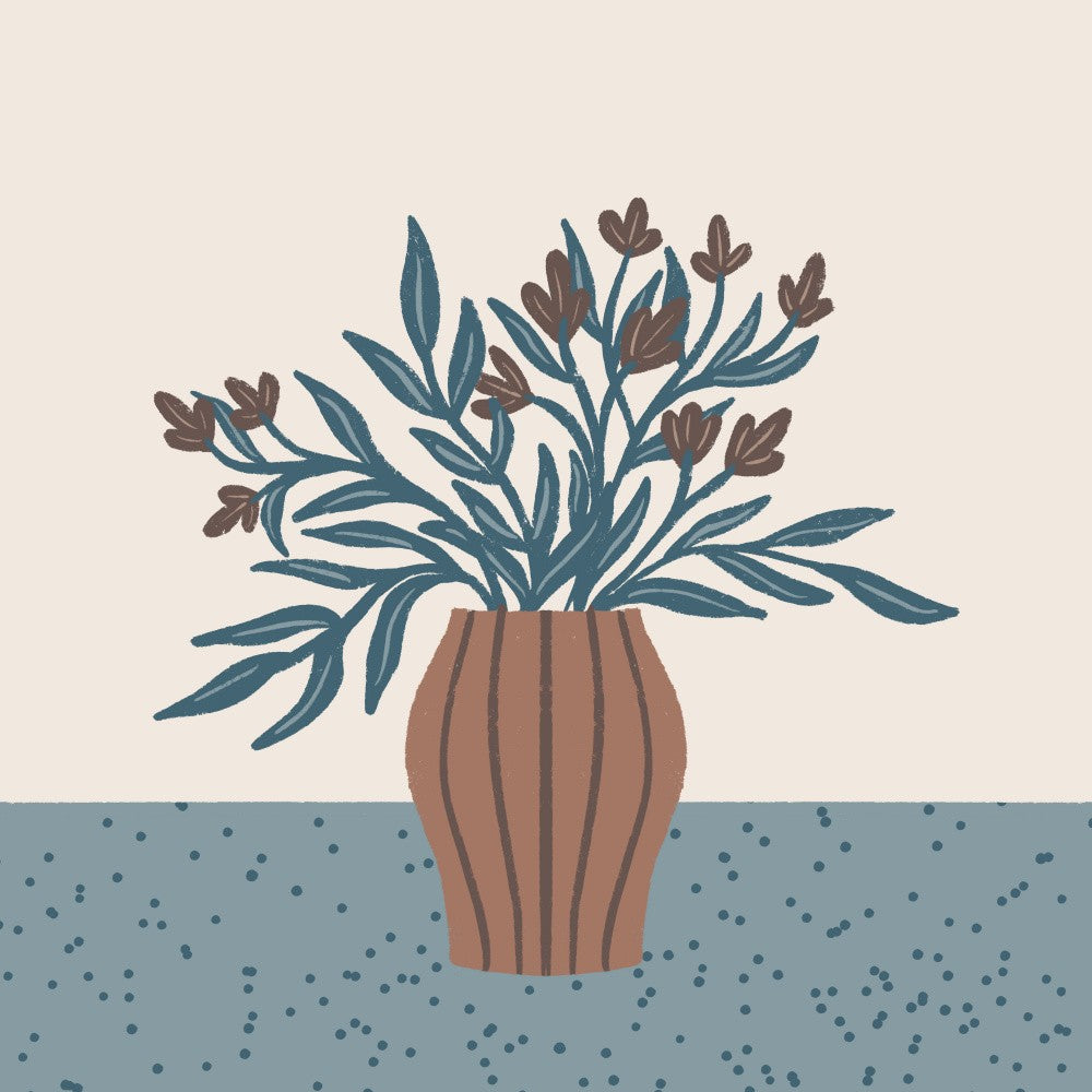 Brown Flowers In A Vase